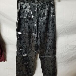 Notations Black Floral Velvet Burnout Pants